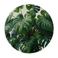 thumbnail image 4 of PIKWEEK Tablecloth Round Table Cover Tropical Leaves Monstera Palm Leaf Plant Print Green White, 4 of 8