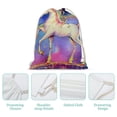 thumbnail image 6 of PIKWEEK  Watercolor Unicorn Drawstring Bags Backpack Bag Horse Cartoon Animal Fairy Tale Pink Purple Hair Hand Paint Sport Gym Sack Drawstring Bag String Bag Yoga Bag for Men Women 11.8*15.7 in, 6 of 7