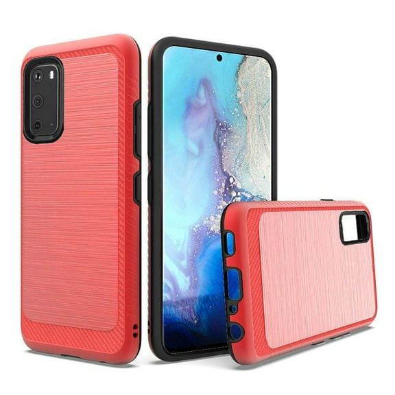GSA Slim Hybrid Brushed Case for Samsung Galaxy S20 (6.2")- Red