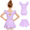 2 Piece Lavender Haze, variant on Girls Ballet Leotards Ruffle Sleeve Bow Back Toddler Dance Outfits Leotard with Removable Shinny Skirt Combo 3-11Y