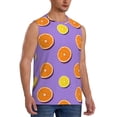 thumbnail image 2 of Uemuo Yellow Lemon And Orange Pattern Men's Sleeveless T-Shirt,Muscle Athletic Tank Top, Moisture-wicking Quick-dry Breathable Classic Tee Top for Gym Run Outdoor Sports-Large, 2 of 8