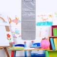 thumbnail image 6 of kowaku Kindergarten Painting Hanging Bag, Art Hanging Bag, Storage Bag Multipurpose Wall Hanging Bag Paper Organizer Painting Bag Gray 4 Grid, 6 of 9