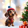 thumbnail image 3 of (B-5) coche perro salchicha Navidad plano para interior coche, 3 of 5