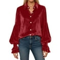 thumbnail image 1 of Daznico Blouse Élégante à Manches à Volants pour Femmes, Tenue de Soirée Formelle, 1 of 5