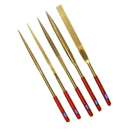 - Titanium Coated File Set 5 Pcs Jewelry Beading Hobby Crafts Metal Wood Hand Tool