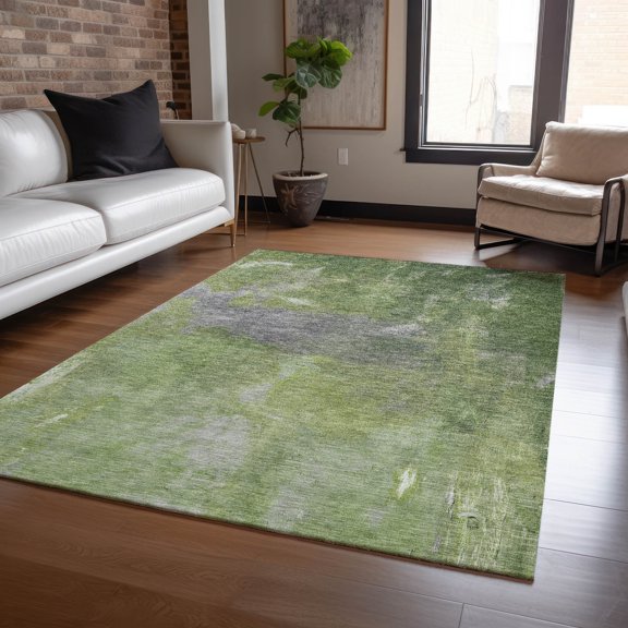 Addison Rugs Machine Washable Indoor/ Outdoor Abstract Solid Chantille Rug 10' x 14' - Green