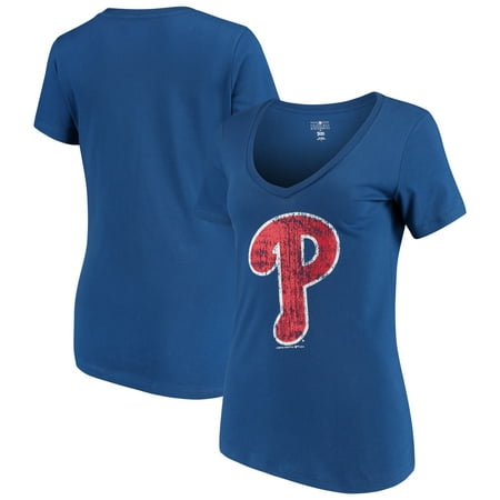 - Women's 5th & Ocean by New Era Royal Philadelphia Phillies V-Neck Team T-Shirt