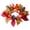 #P09_Maple Leaves Pomegranate Berries, variant on Yeciiwht Fall Candle Rings, Thanksgiving Candle Rings with Artificial Maple Leaf Red Berries, Fall Wreath for Pillar Candles Centerpiece Table Decor