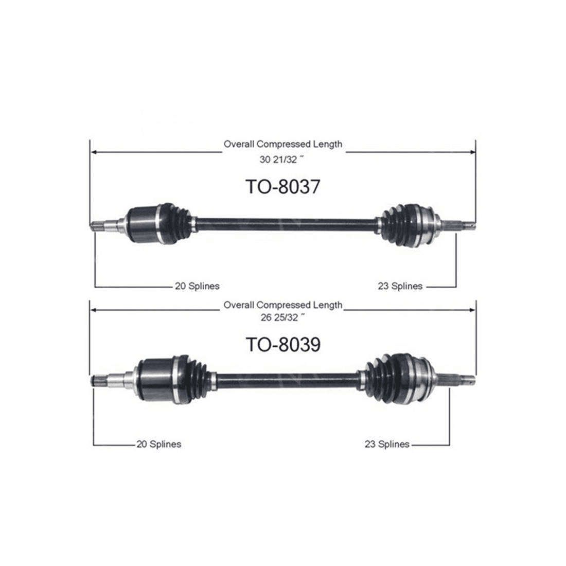 TrakMotive Front CV Axle CV Joint Shaft Assembly Assembly For Toyota ...