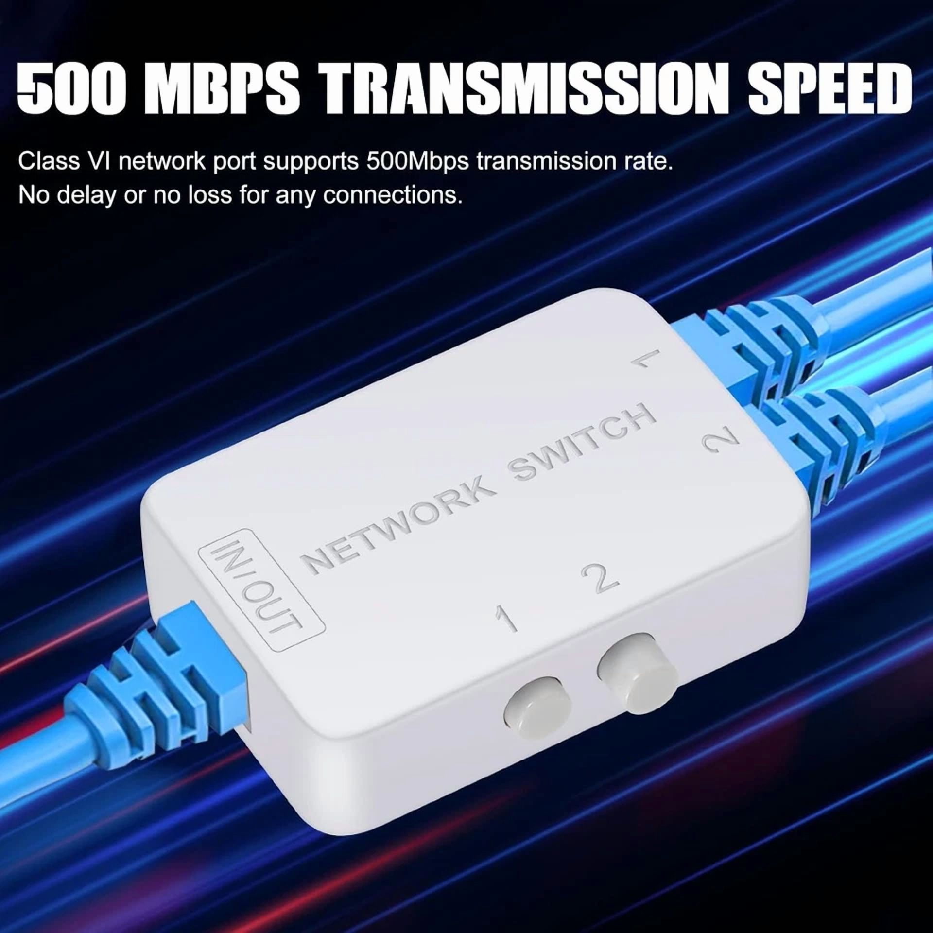 CRESTIN- 2 Ports Network Switch Splitter Selector Rj45 Network Switch 2X1 Ethernet Rj45 N