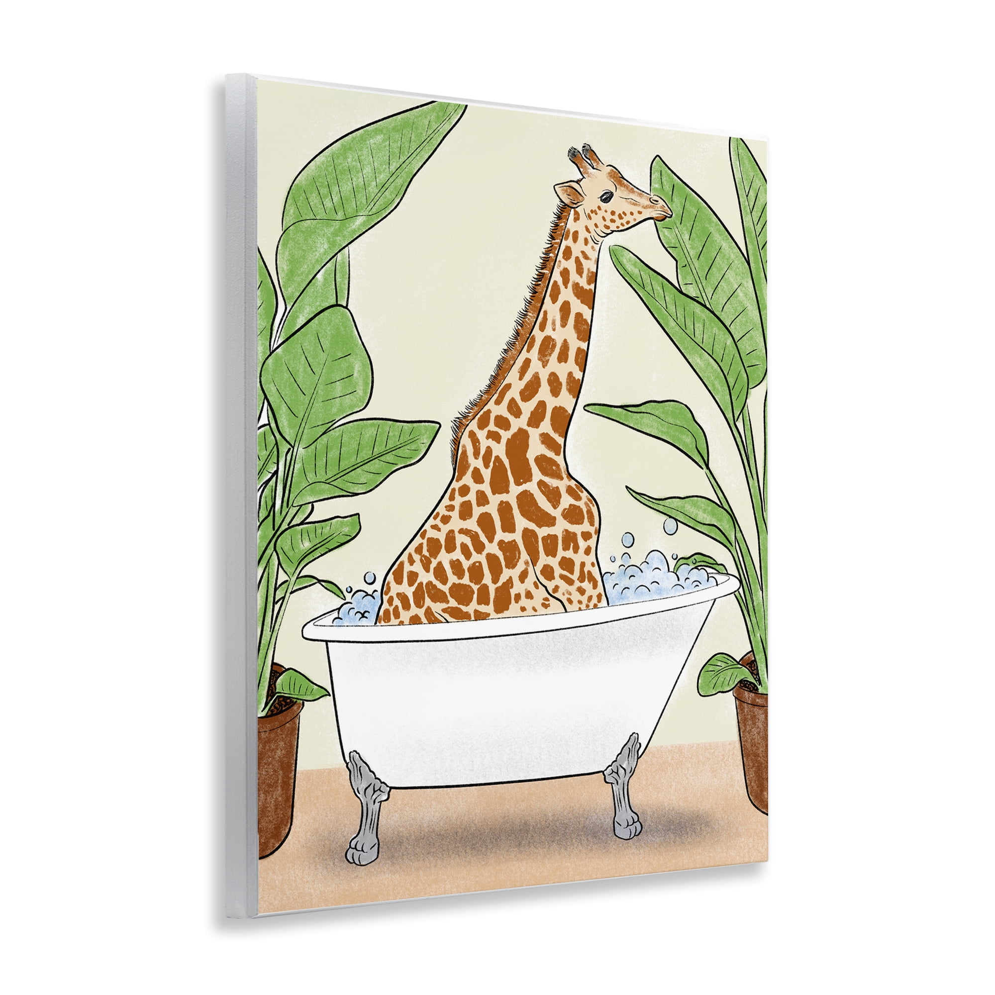 Stupell Industries Bathing Giraffe & Plants Wall Plaque Art, design by Marcus Prime