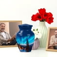 thumbnail image 6 of JAGASY Northern Lights Handmade Urn for Ashes Adult Male, Blue Small Urns for Human Ashes Keepsake, Starry Sky Decorative Urns for Friends, Snowy Mountain Funeral Urn for Boy & Girl, (3 Inch), 6 of 7