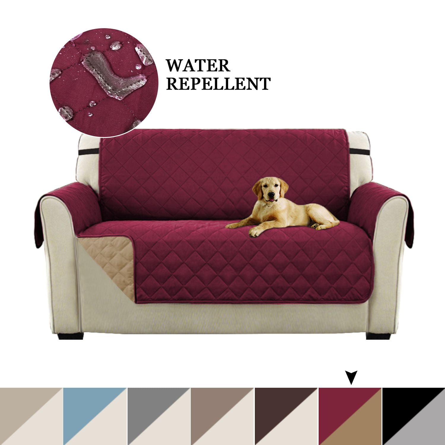 Turquoize Reversible StayinPlace Plush Furniture Oversize Loveseat