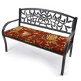 thumbnail image 4 of Jordan Manufacturing 48" x 18" Alberta Salsa Red Floral Rectangular Outdoor Bench Cushion with Ties, 4 of 11