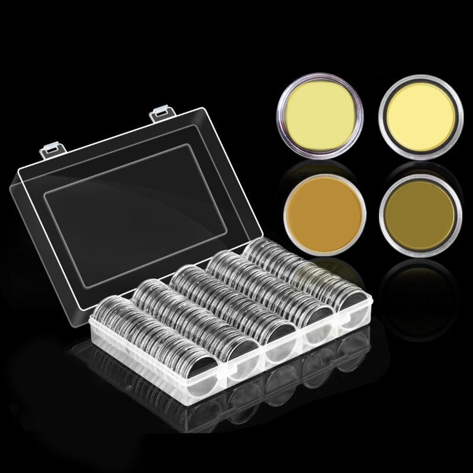 Juego De 100 Cápsulas Para Monedas De 34 Mm - Almacenamiento Seguro, Resistente A La Humedad Y Oxidación