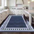 thumbnail image 2 of HIWEAVER Navy 10' x 13' Area Rug for Living Room Washable Modern Geometric Bordered Non Slip Non Shedding Neutral Indoor Decor Carpet, 2 of 6