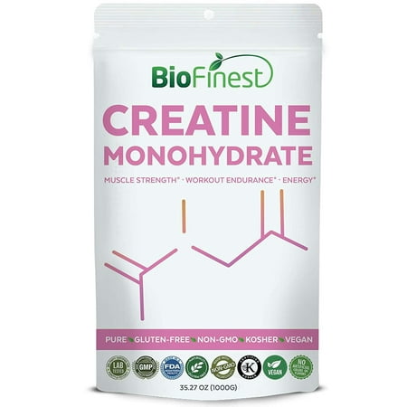 Biofinest Creatine Monohydrate Powder 2500mg - Pure Gluten-Free Non-GMO Kosher Vegan Friendly - Supplement for Healthy Blood Sugar Level, Muscle Strength, Workout Endurance, Energy