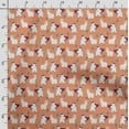thumbnail image 3 of Soimoi Llama Alpaca Print, Poly Taffeta Fabric, Decor Sewing Fabric by The Yard 56 Inch Wide, Decorative Fabric for Outdoor Upholstery, Umbrellas and Home Accents, Orange, 3 of 5