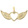 thumbnail image 3 of 10K Yellow Gold Ladies Round Diamond Wing Heart Fancy Pendant Pave Charm 1/4 CT., 3 of 6