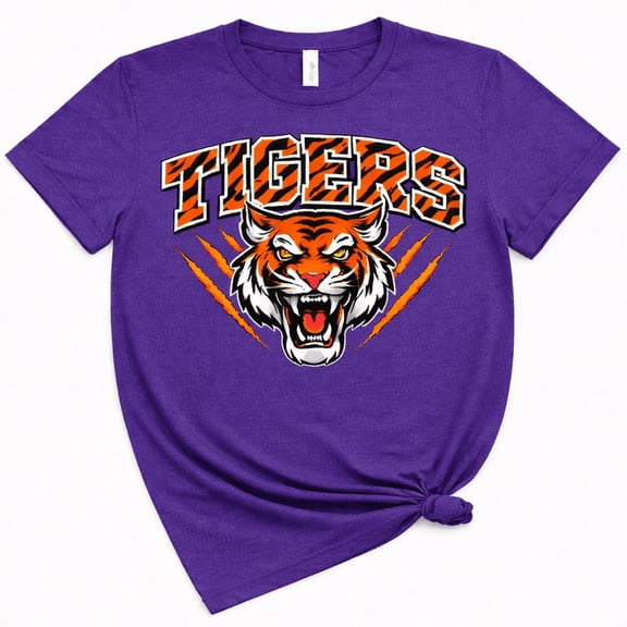 Tigers Graphic T-Shirt for Men Women – Tiger Face Claw Design, Casual Short Sleeve Crewneck Tee