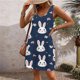 thumbnail image 3 of Vestido de Verano Casual sin Mangas Largo, Color Sólido Mezcla de Lino de Algodón para la Moda de las Mujeres, 3 of 5