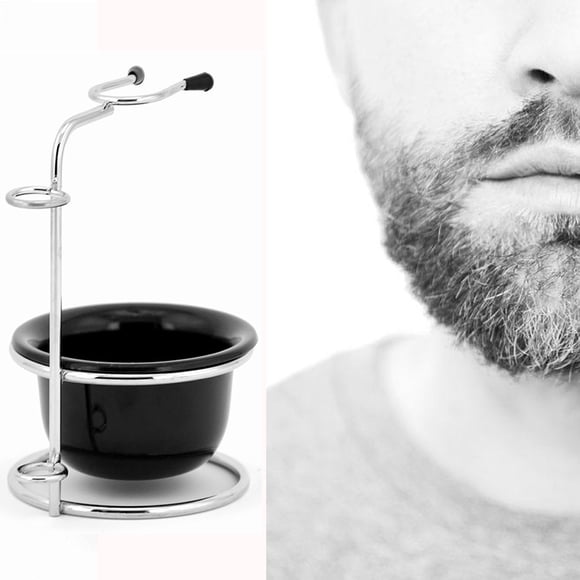Kit de brochas de maquillaje para hombres, kit de afeitado y cuidado personal para barba, cuenco manual, soporte para nutrición y bigote.