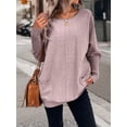 thumbnail image 2 of Letter Pattern Crew Neck Sweater, Casual Long Sleeve Loose Sweater For Spring & Fall, Women's Clothing, 2 of 4