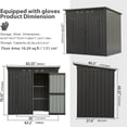 thumbnail image 5 of Garden Sheds Backyard Storage Shed with Sloping Roof Galvanized Steel Frame Outdoor Garden Shed Metal Utility Tool Storage Room with Latches and Lockable Door for Balcony (5x3ft, Dark Gray),Outdoor S, 5 of 5