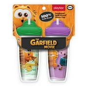Playtex Garfield Insulated Spill-Proof Straw Cup, 9 fl oz, 2 Pack (Unisex), Toddler