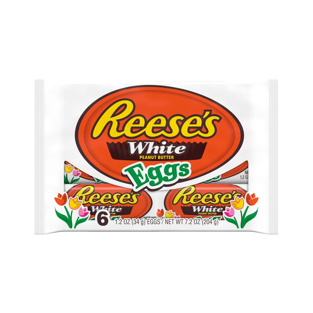 REESE'S, White Crème & Peanut Butter Eggs Candy, Easter, 7.2 oz, Pack