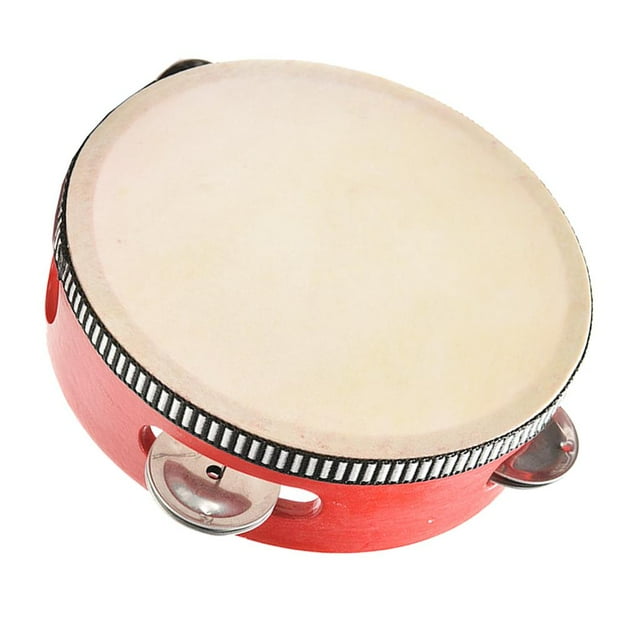 Tambor de Percusión Hugo 6 Pulgadas Pandereta Rojo