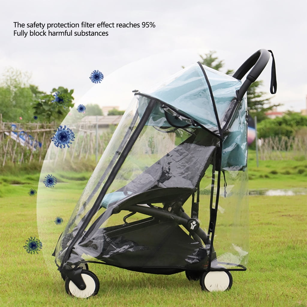 Baby Strollers Weather Proof Cover Windproof Clear EVA Rain Protector