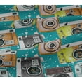 thumbnail image 5 of oneOone Cotton Jersey Teal Green Fabric Camera Pattern Sewing Material Print Fabric By The Yard 58 Inch Wide, 5 of 6
