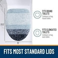 thumbnail image 5 of Soft Microfiber Bathroom Toilet Lid Cover, Machine Washable Covers, 17.5x15, Stays in Place Rubber Backing, Fits Most Round, Elongated and Oblong Lids, Accessories Decor, Dark Blue, 5 of 7