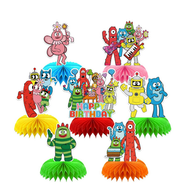 Birthday Party Decorations, 7 Pcs Honeycomb Centerpieces 3D Double Side Decorations for Party Supplies