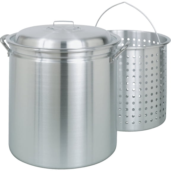 Bayou Classic Stock Pot Aluminum Polished - 42 Qt Silver