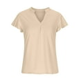 thumbnail image 4 of Pntutb Clothes,Womens Loose Casual Short Sleeve V-Neck Solid Casual Blouse T-Shirt Tunic Tops, 4 of 6
