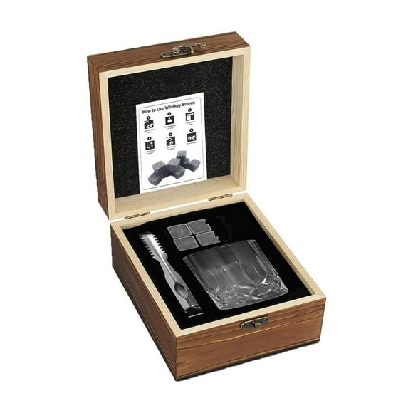 EGNMCR Whiskey Glass Wooden Box Wooden Box 1 Glass Cup 1 Clip 1 Velvet Cloth Bag 1 Ice Wine 4 The Drinking Gift For Fathers Husbands Birth wine glass