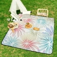 thumbnail image 6 of Colorful Floral Bohemia Picnic Blanket Waterproof Outdoor Beach Blanket Hand-held Pad Suitable for Travel, Camping, Beach, Family Gatherings, 6 of 7