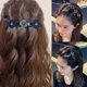 thumbnail image 3 of 4 pinzas para el cabello trenzadas con piedra de cristal., 3 of 6