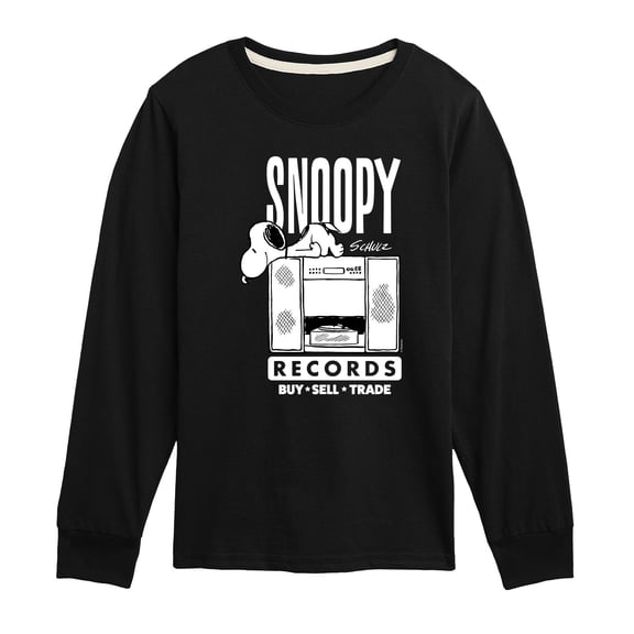 Peanuts - Snoopy Records - Toddler & Youth Long Sleeve Graphic T-Shirt