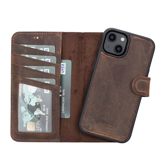 iPhone 14 Leather Detachable Wallet Case with Magsafe