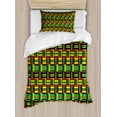 thumbnail image 1 of Kente Pattern Twin Size Duvet Cover Set, Tribal Kenya Nigeria Design with Lively Cultural Colors Abstract Traditional, Decorative 2 Piece Bedding Set with 1 Pillow Sham, Multicolor, by Ambesonne, 1 of 3