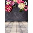 thumbnail image 1 of BSDHOME 5x7ft Photography Backdrop Black Weathered Wall Colorful Flower Square Brick Floor Backdrops, 1 of 4