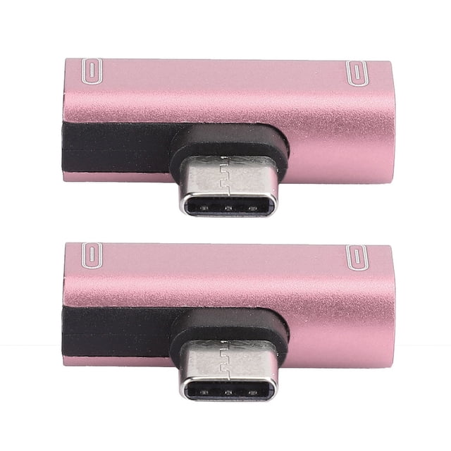 USB Adapter, Easy To Use 5 Colors Choice Foldability 2 In 1 Converter Splitter Aluminum Case Material For Remote For Charging For Calling Silver,Black,Gold,Red,Pink