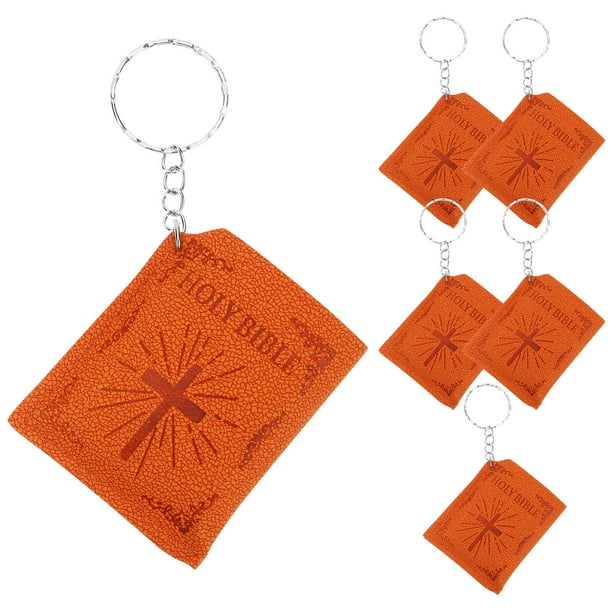 6 piezas de llavero biblia en miniatura pequeña biblia biblia llavero religioso regalo de recuerdo