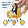 thumbnail image 5 of Modern Comfortable Fabric Armchair, Mid-Century Accent Single Sofa for Bedroom Living Room Club, Home Stylish Armchair with Rubber Wood Legs, Contemporary Upholstered Linen Sofa Chair, Yellow, 5 of 8