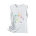 thumbnail image 4 of QUNYINEY Sleeveless Women's Tank Tops Floral Casual Muscle Crewneck Shirts Summer Loose Tank Tops, 4 of 4