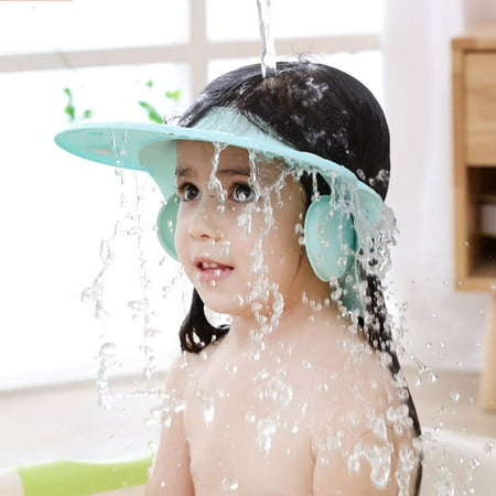 Shampooing pour bébé Bonnet de douche Lavage Bouclier de bain Visière  Chapeau Baignoire de bain réglable Tête de rinçage pour cheveux Protection  pour tout-petits et enfants (Bleu)