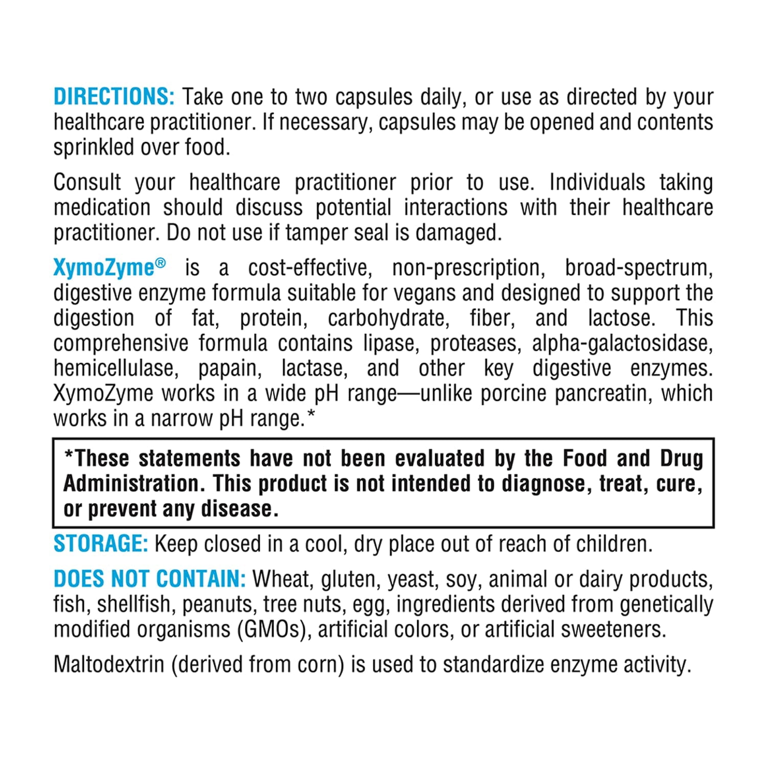 XYMOGEN XymoZyme - Vegan Digestive Enzyme Supplement for Digestive Health Support* - Plant-Based Multi-Enzyme Formula - Gluten-Free & Dairy-Free - 120 Capsules